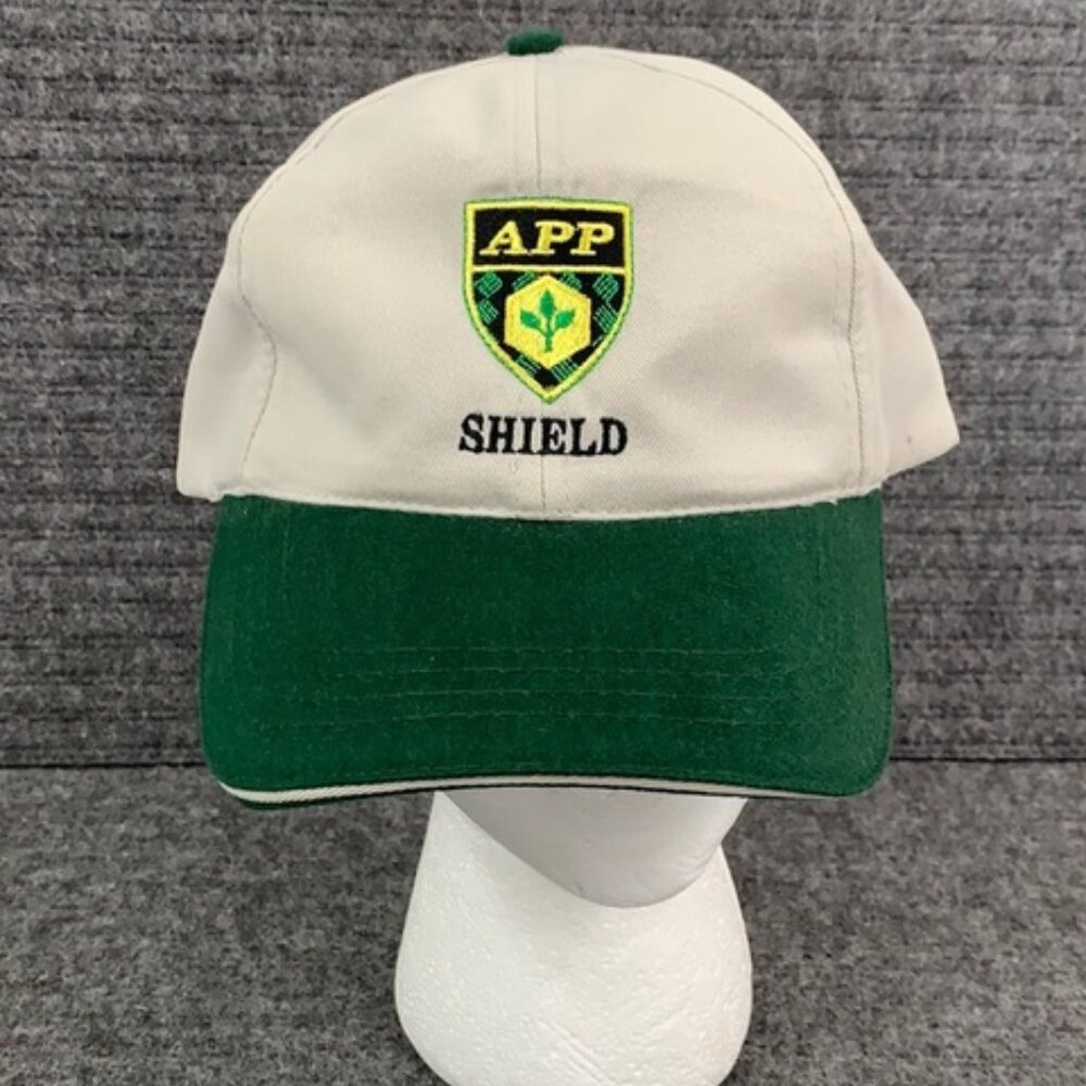 APP Shield Baseball Hat Mens Adjustable Tan Green Vented Headshots by KC Caps